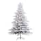 Glitzhome® 7.5ft Pre-Lit Flocked Full Fir Artificial Christmas Tree, Multicolor LED Lights